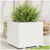 Image de Jardinière blanc 80x80x72 cm bois de pin massif
