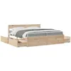 Image de vidaXL Lit avec tiroirs et matelas 200x200 cm bois massif de pin 3281886