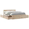 Image de vidaXL Lit avec tiroirs et matelas 160x200 cm bois de pin massif 3281892