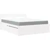 Image de Lit Avec Tiroirs Et Matelas Blanc 160x200 Cm Bois Massif De Pin Vidaxl