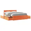 Image de Lit Avec Tiroirs/matelas Cire Marron 160x200 Cm Bois Massif Pin Vidaxl