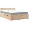Image de Lit Avec Tiroirs Et Matelas 140x200 Cm Bois Massif De Pin Vidaxl