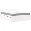 Image de Lit Avec Tiroirs Et Matelas Blanc 140x200 Cm Bois Massif De Pin Vidaxl