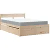Image de Lit Avec Tiroirs Et Matelas 120x200 Cm Bois Massif De Pin Vidaxl