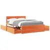 Image de Lit Avec Tiroirs/matelas Cire Marron 120x200 Cm Bois Massif Pin Vidaxl