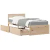 Image de Lit Avec Tiroirs Et Matelas 90x200 Cm Bois Massif De Pin Vidaxl