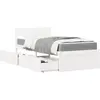 Image de Lit Avec Tiroirs Et Matelas Blanc 90x200 Cm Bois Massif De Pin Vidaxl