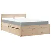Image de Lit Avec Tiroirs Et Matelas 140x190 Cm Bois Massif De Pin Vidaxl