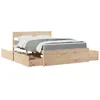 Image de vidaXL Lit avec tiroirs et matelas 140x190 cm bois massif de pin 3281910