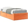 Image de Lit Avec Matelas Cire Marron 100x200 Cm Bois Massif De Pin Vidaxl