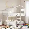 Image de Lit Superposé Sans Matelas Blanc 80x200 Cm Bois De Pin Massif Vidaxl