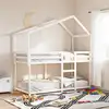 Image de Lit Superposé Sans Matelas Blanc 80x200 Cm Bois De Pin Massif Vidaxl