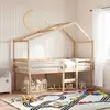 Image de Lit Haut Sans Matelas 90x200 Cm Bois De Pin Massif Vidaxl