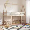 Image de Lit Superposé Avec Échelle Et Toit Sans Matelas 80x200 Cm Vidaxl