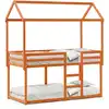 Image de Lit Superposé Sans Matelas Cire Marron 80x200 Cm Pin Massif Vidaxl