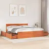 Image de Cadre De Lit Sans Matelas Cire Marron 180x200cm Bois Pin Massif Vidaxl