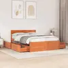 Image de Cadre De Lit Sans Matelas Cire Marron 120x200cm Bois Pin Massif Vidaxl