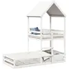 Image de Lit Superposé Sans Matelas Blanc 90x200 Cm Bois De Pin Massif Vidaxl