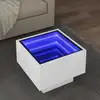 Image de Table D'appoint Avec Led Blanc 40x40x30 Cm Bois D'ingénierie Vidaxl