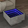 Image de Table Basse Avec Led Gris Béton 50x50x30 Cm Bois D'ingénierie Vidaxl