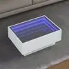 Image de Table Basse Avec Led Blanc 70x50x30 Cm Bois D'ingénierie Vidaxl