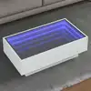 Image de Table Basse Avec Led Blanc 90x50x30 Cm Bois D'ingénierie Vidaxl