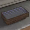 Image de Table Basse Avec Led Chêne Marron 90x50x30 Cm Bois D'ingénierie Vidaxl