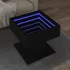 Image de Table Basse Avec Led Noir 50x50x45 Cm Bois D'ingénierie Vidaxl