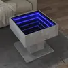 Image de Table Basse Avec Led Gris Béton 50x50x45 Cm Bois D'ingénierie Vidaxl