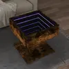 Image de Table Basse Avec Led Chêne Fumé 50x50x45 Cm Bois D'ingénierie Vidaxl