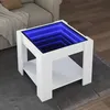 Image de vidaXL Table basse avec LED blanc 53x53x45 cm bois dingénierie table dappoint table de salon table latérale bout de 847539