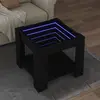 Image de Table Basse Avec Led Noir 53x53x45 Cm Bois D'ingénierie Vidaxl