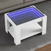Image de Table Basse Avec Led Blanc 73x53x45 Cm Bois D'ingénierie Vidaxl