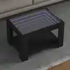 Image de Table Basse Avec Led Noir 73x53x45 Cm Bois D'ingénierie Vidaxl