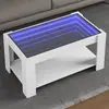 Image de Table Basse Avec Led Blanc 93x53x45 Cm Bois D'ingénierie Vidaxl