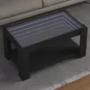 Image de vidaXL Table basse avec LED noir 93x53x45 cm bois dingénierie 847554