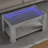 Image de vidaXL Table basse avec LED gris béton 93x53x45 cm bois dingénierie 847556