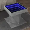 Image de Table Basse Avec Led Gris Béton 50x50x45 Cm Bois D'ingénierie Vidaxl