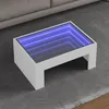 Image de vidaXL Table basse avec LED infini blanc 70x50x30 cm table dappoint table de salon table latérale bout de canapé table 847609