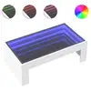 Image de Vidaxl table basse avec led infini blanc 90x50x30 cm