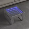 Image de vidaXL Table basse avec LED infini sonoma gris 50x53x30 cm table dappoint table de salon table latérale bout de canapé 847628