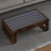 Image de vidaXL Table basse avec LED infini chêne fumé 90x53x30 cm table dappoint table de salon table latérale bout de canapé 847641