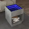 Image de Table Basse Avec Led Infini Gris Béton 40x40x50 Cm Vidaxl