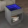 Image de Table Basse Avec Led Infini Sonoma Gris 40x40x50 Cm Vidaxl