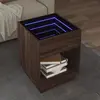 Image de Table Basse Avec Led Infini Chêne Marron 40x40x50 Cm Vidaxl