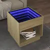 Image de Table Basse Avec Led Infini Chêne Sonoma 50x50x50 Cm Vidaxl