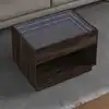 Image de Table Basse Avec Led Infini Chêne Marron 70x50x50 Cm Vidaxl