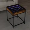 Image de Table Basse Avec Led Infinity Chêne Fumé 40x40x51 Cm Vidaxl