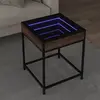 Image de Table Basse Avec Led Infinity Chêne Marron 40x40x51 Cm Vidaxl