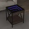 Image de Table Basse Avec Led Infinity Chêne Marron 40x40x49 Cm Vidaxl